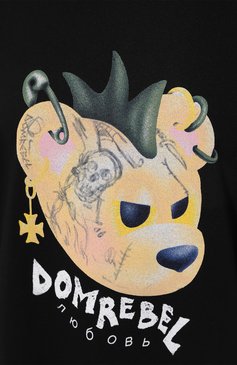 Женская хлопковая футболка DOMREBEL черного цвета, арт. PIERCINGS/T-SHIRT | Фото 5 (Рукава: Короткие; Длина (для топов): Стандартные; Стили: Гранж; Принт: С принтом; Материал сплава: Проставлено; Материал внешний: Хлопок; Женское Кросс-КТ: Футболка-одежда; Драгоценные камни: Проставлено)