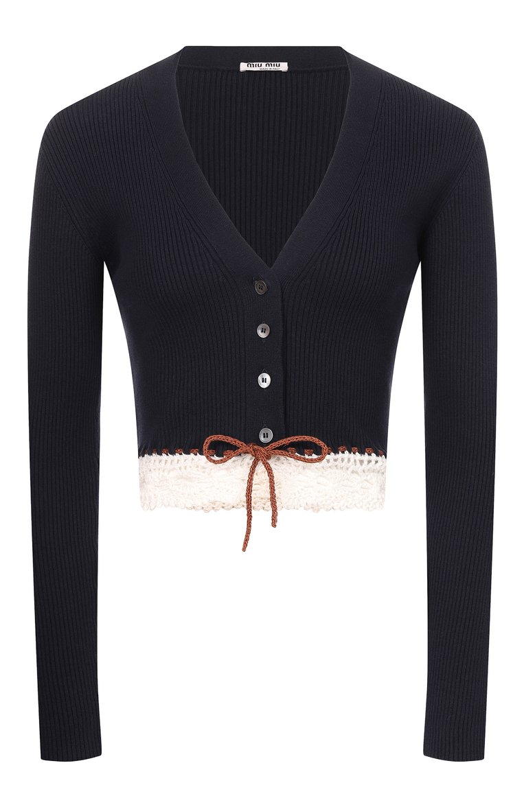 Хлопковый кардиган MIU MIU, арт. MMF182-1V8L-F0008, фото 1