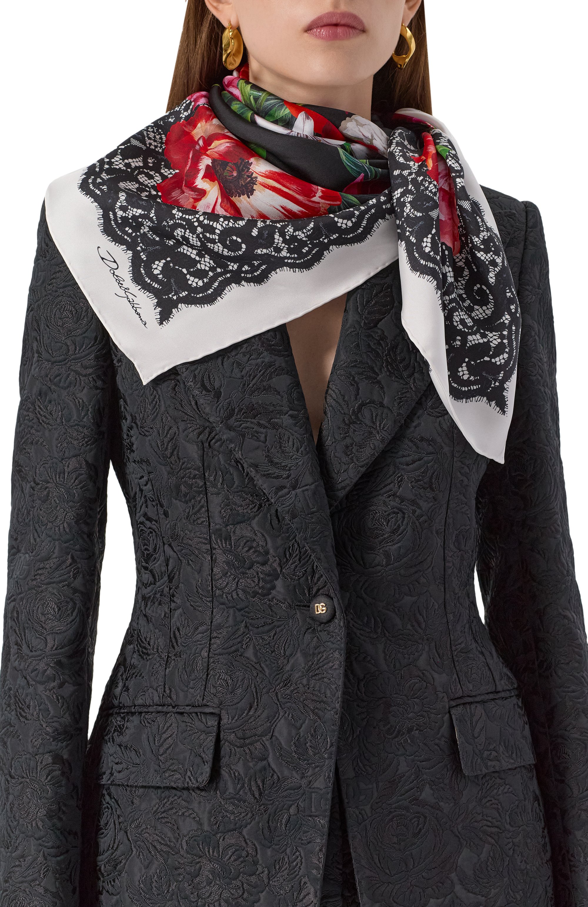 Шелковый платок DOLCE & GABBANA, арт. FN090R/GDC7A, фото 2