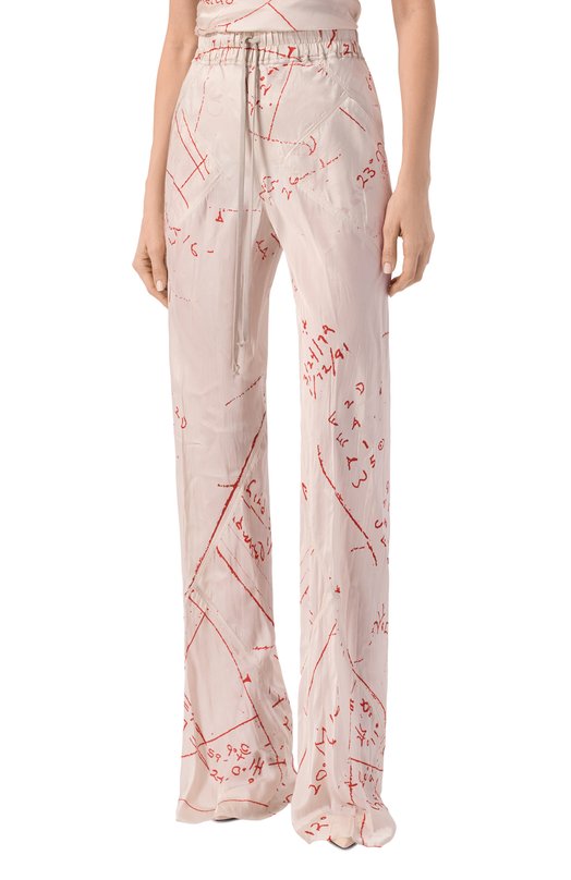 Атласные брюки Rick Owens RP01F6304/KP1 Кремовый  RP01F6304/KP1 Фото 3