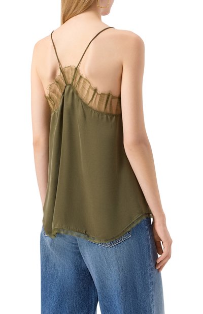 Шелковый топ IRO хаки цвета по цене 28650 руб., арт. WP16BERWYN, фото 4 Шелковый топ IRO, арт. WP16BERWYN, фото 4
