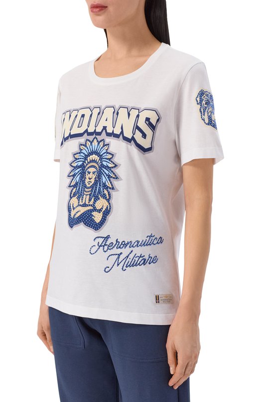 Хлопковая футболка Aeronautica Militare TS2511DJ00638 Белый  TS2511DJ00638 Фото 3