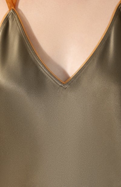 Топ из вискозы HELMUT LANG хаки цвета по цене 48850 руб., арт. J05HW503, фото 5 Топ из вискозы HELMUT LANG, арт. J05HW503, фото 5