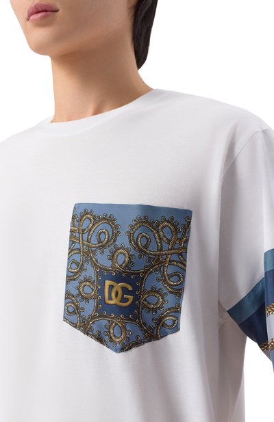 Футболка из хлопка и шелка DOLCE & GABBANA, арт. G8SB2T/G7PZK, фото 5