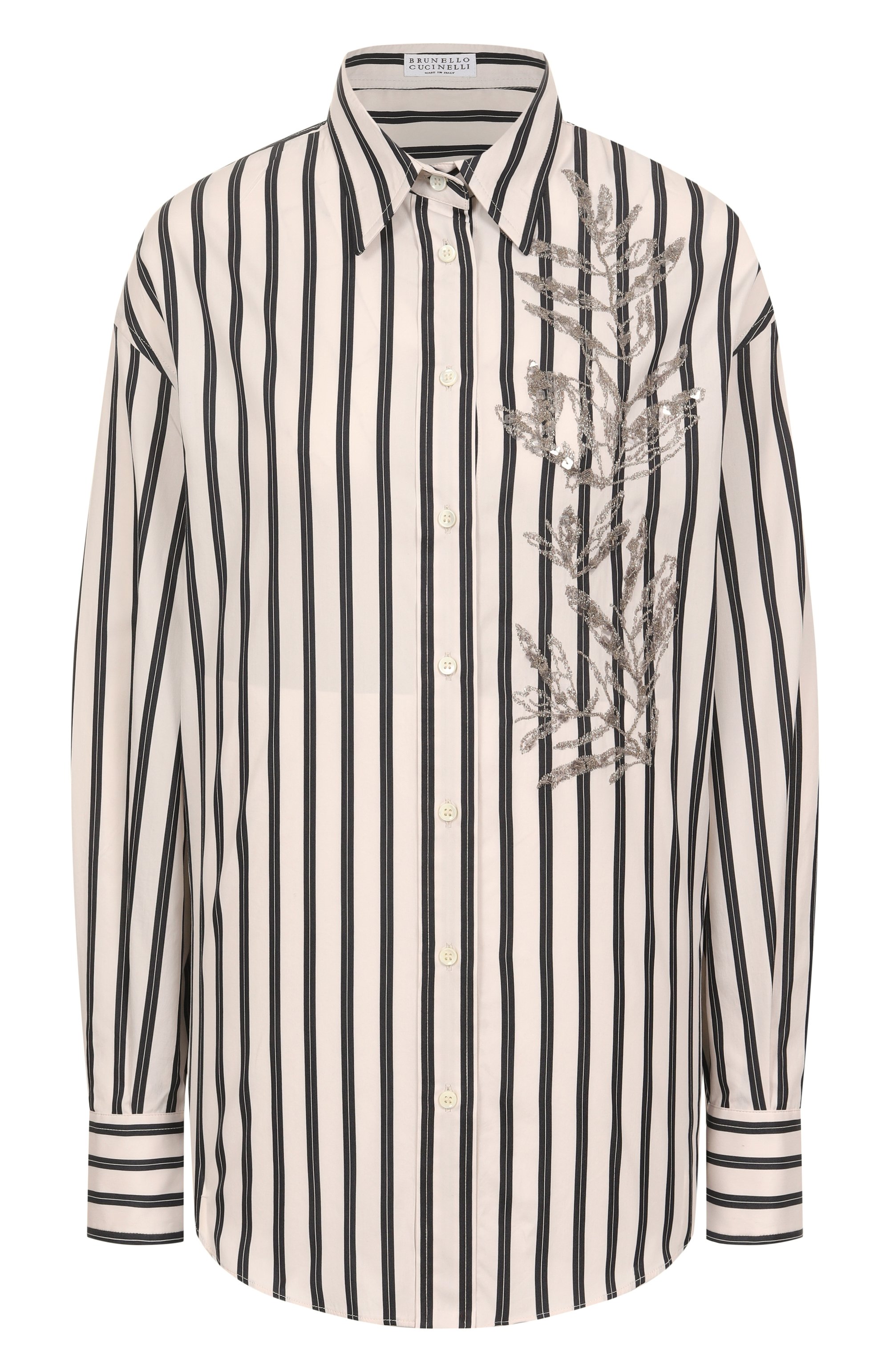 Рубашка из хлопка и шелка BRUNELLO CUCINELLI, арт. MH765RJ616, фото 1