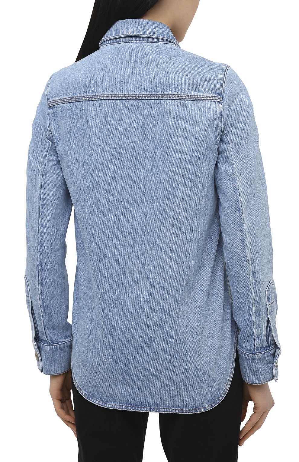 Джинсовая рубашка NANUSHKA голубого цвета по цене 42750 руб., арт. SEINT_LIGHT BLUE_RIGID DENIM, фото 4 Джинсовая рубашка NANUSHKA, арт. SEINT_LIGHT BLUE_RIGID DENIM, фото 4
