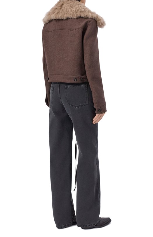 Шерстяная куртка Ann Demeulemeester B0013589/FA674 Коричневый  B0013589/FA674 Фото 4