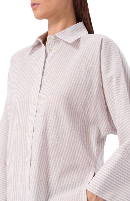 Рубашка изо льна и хлопка Pietro Brunelli CA2514/LI0028 Серый  CA2514/LI0028 Фото 5