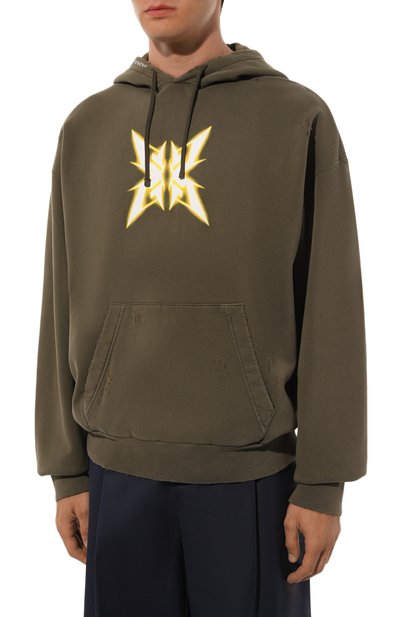 Хлопковое худи GIVENCHY хаки цвета по цене 128000 руб., арт. BMJ0LA3YGH, фото 3 Хлопковое худи GIVENCHY, арт. BMJ0LA3YGH, фото 3