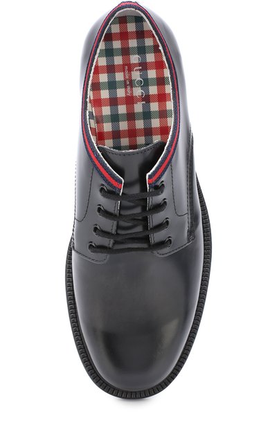 Кожаные дерби с контрастной отделкой GUCCI, арт. 488131/D7310, фото 4
