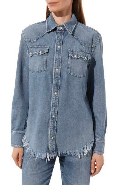 Джинсовая рубашка RE/DONE голубого цвета по цене 42850 руб., арт. 158-1WCWS, фото 3 Джинсовая рубашка RE/DONE, арт. 158-1WCWS, фото 3