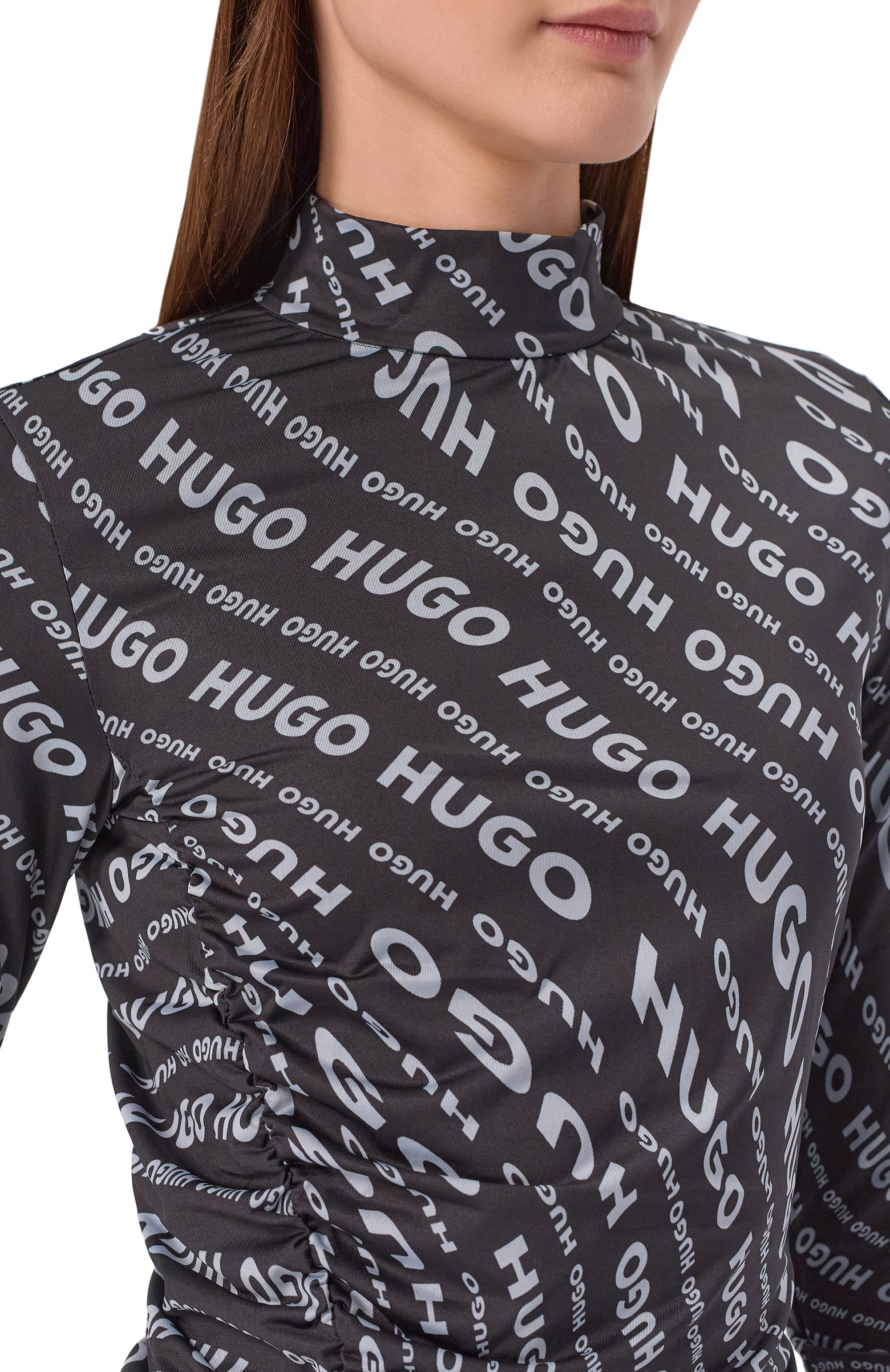 Водолазка HUGO черно-белого цвета по цене 15500 руб., арт. 50502423, фото 5 Водолазка HUGO, арт. 50502423, фото 5