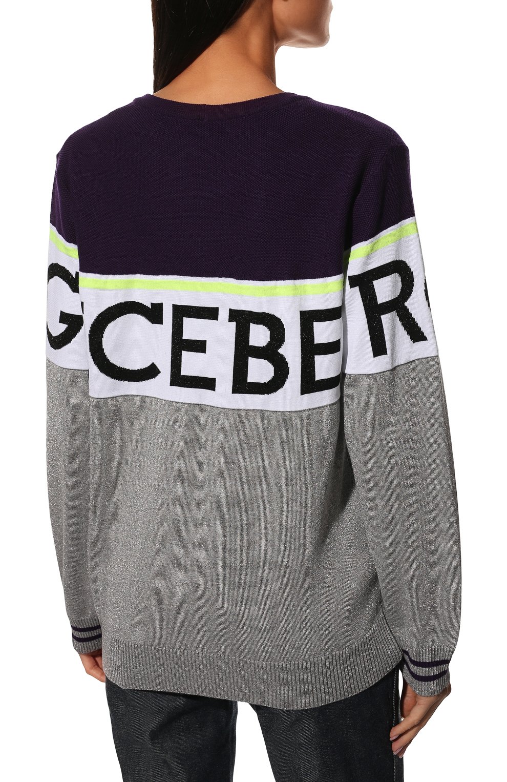 Пуловер из шерсти и вискозы ICEBERG серого цвета по цене 24400 руб., арт. 19I I2P0/A001/7388/0UTLET AW22-23, фото 4 Пуловер из шерсти и вискозы ICEBERG, арт. 19I I2P0/A001/7388/0UTLET AW22-23, фото 4