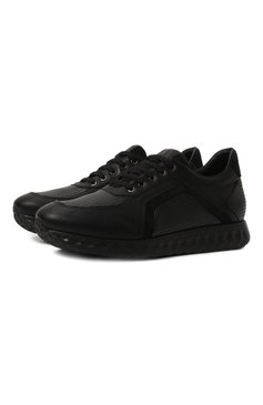 Мужские кожаные кроссовки ARTIOLI черного цвета, арт. 0S226/VS CALF/CARB0N/SUEDE | Фото 1 (Материал внутренний: Натуральная кожа; Драгоценные камни: Проставлено; Материал сплава: Проставлено; Подошва: Массивная; Стили: Классический; Материал утеплителя: Без утеплителя; Материал внешний: Натуральная кожа; Кросс-КТ: Низкие)