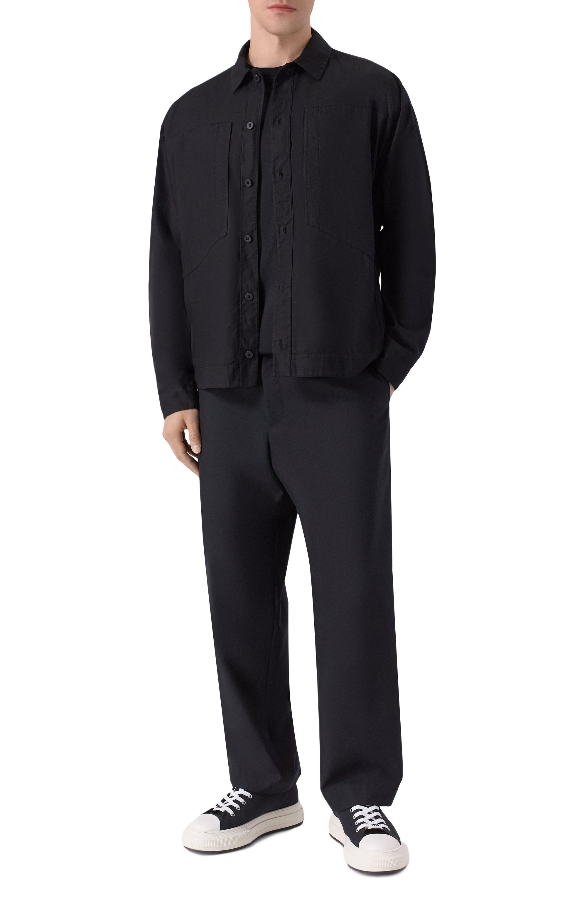 Хлопковая куртка-рубашка TRANSIT черного цвета по цене 44550 руб., арт. CFUTRBU302, фото 2 Хлопковая куртка-рубашка TRANSIT, арт. CFUTRBU302, фото 2