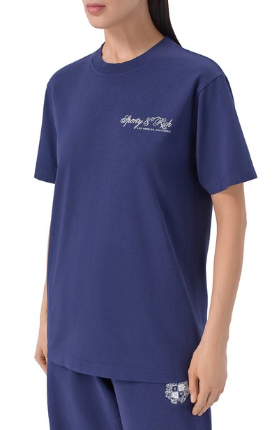 Хлопковая футболка SPORTY AND RICH, арт. T004365264BL106, фото 3