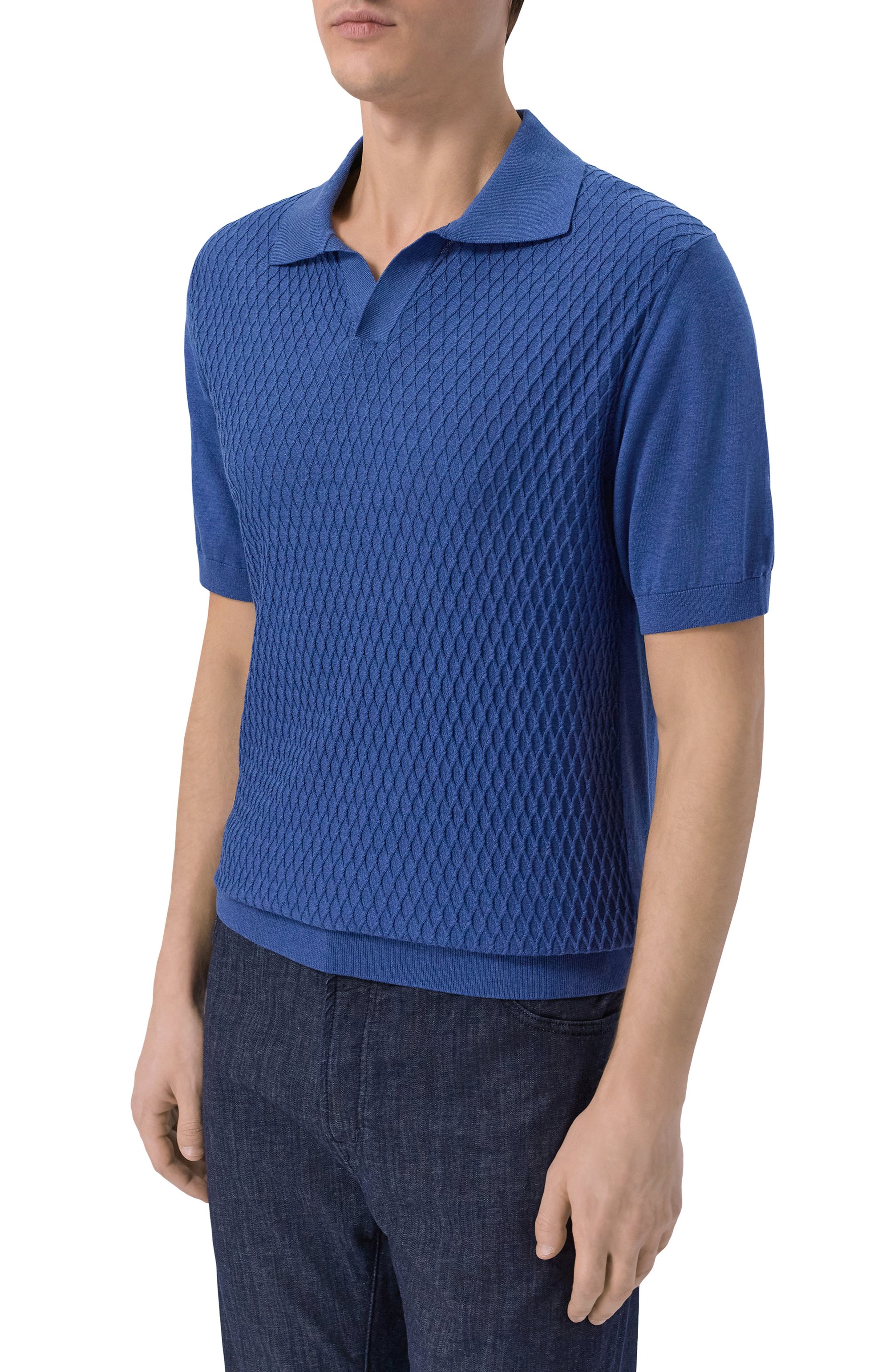 П оло из хлопка и шелка ANDREA CAMPAGNA, арт. SU26ST210-03/FST26, фото 3