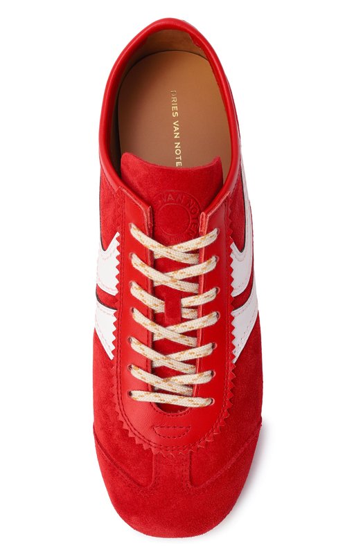 Замшевые кроссовки Dries Van Noten 011722/0126 Красный  011722/0126 Фото 6