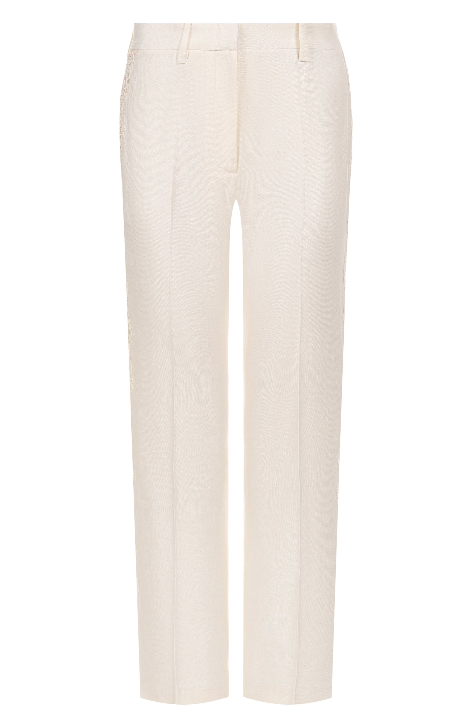 Брюки изо льна и шелка MVST кремового цвета по цене 85800 руб., арт. 25E/X2P/0/B022/5546, фото 1 Брюки изо льна и шелка MVST, арт. 25E/X2P/0/B022/5546, фото 1