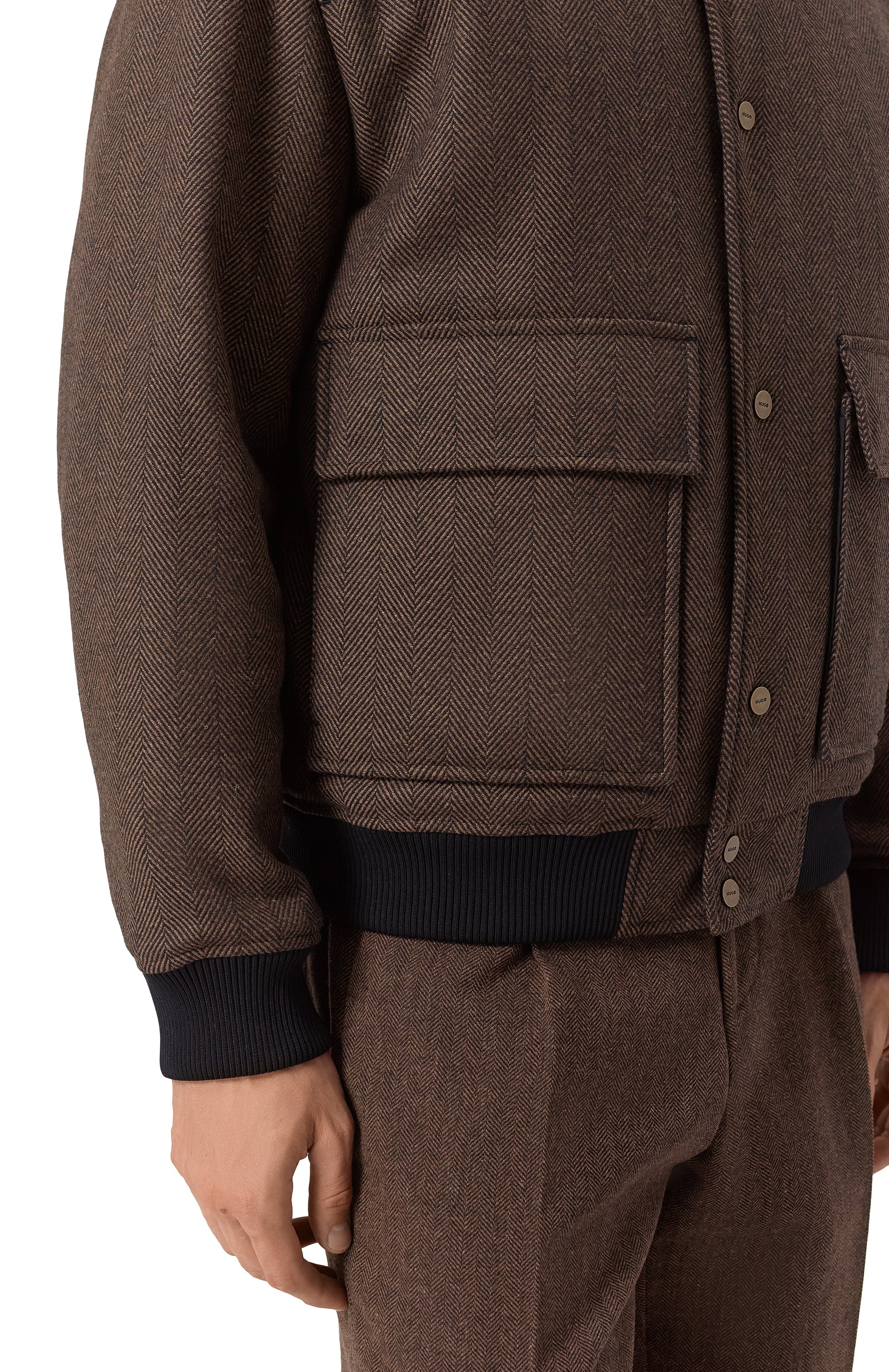 Бомбер из хлопка и шерсти HUGO, арт. 50542617, фото 5