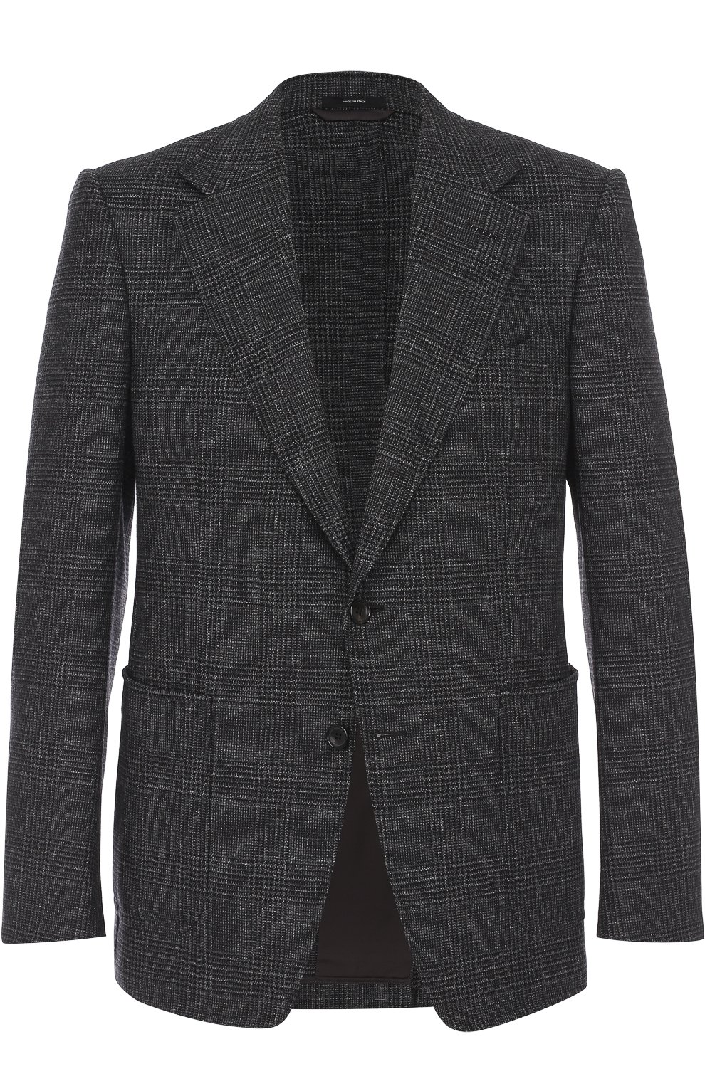 Однобортный пиджак в клетку из смеси шерсти и кашемира TOM FORD, арт. 244R09/10SP40, фото 1