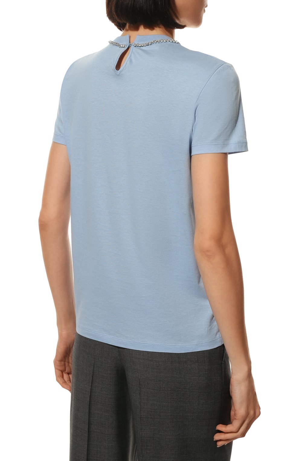 Хлопковая футболка MIU MIU, арт. MJN264-10OO-F0076, фото 4