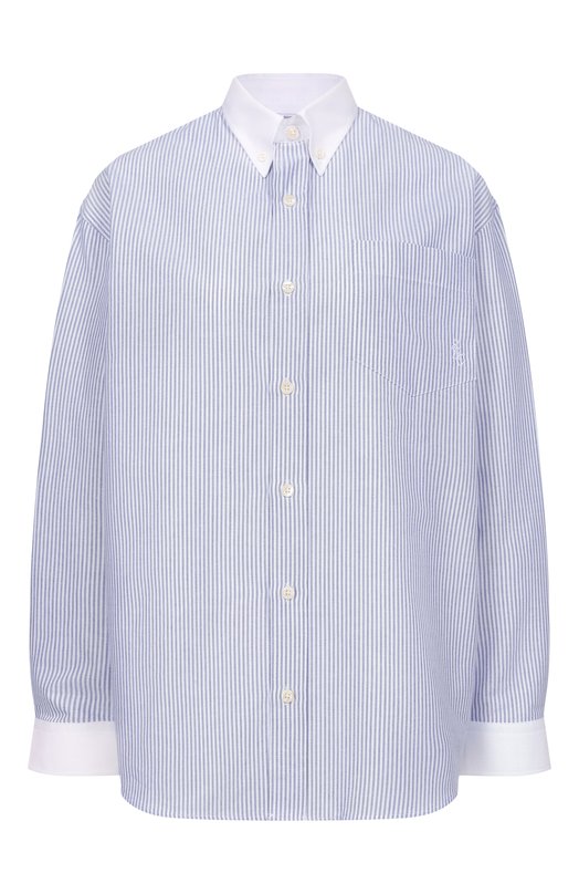 Хлопковая рубашка Sporty and Rich SI02762302ST09 Голубой SI02762302ST09