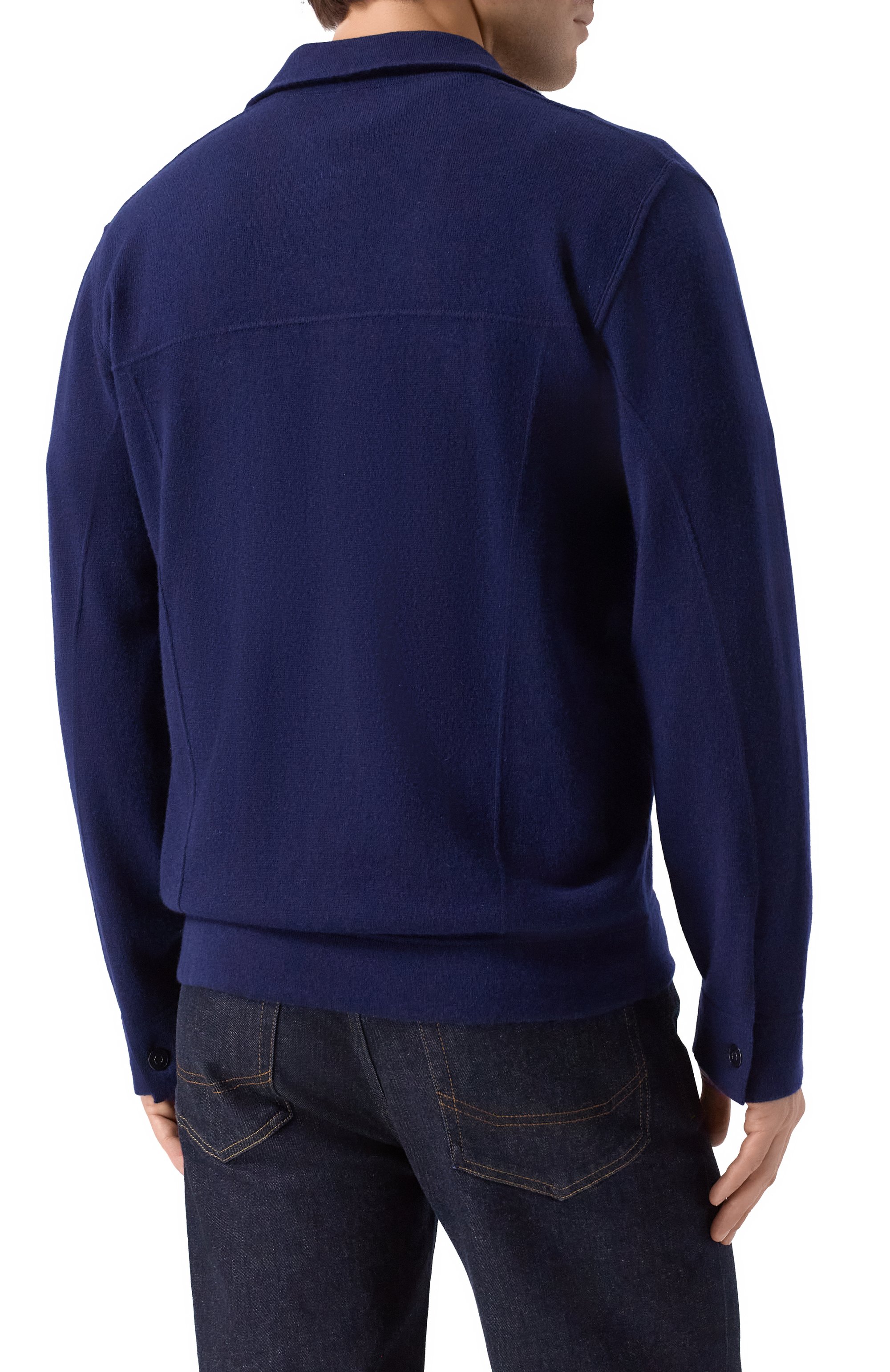 Кашемировая рубашка KITON синего цвета по цене 464500 руб., арт. UMK077902, фото 4 Кашемировая рубашка KITON, арт. UMK077902, фото 4