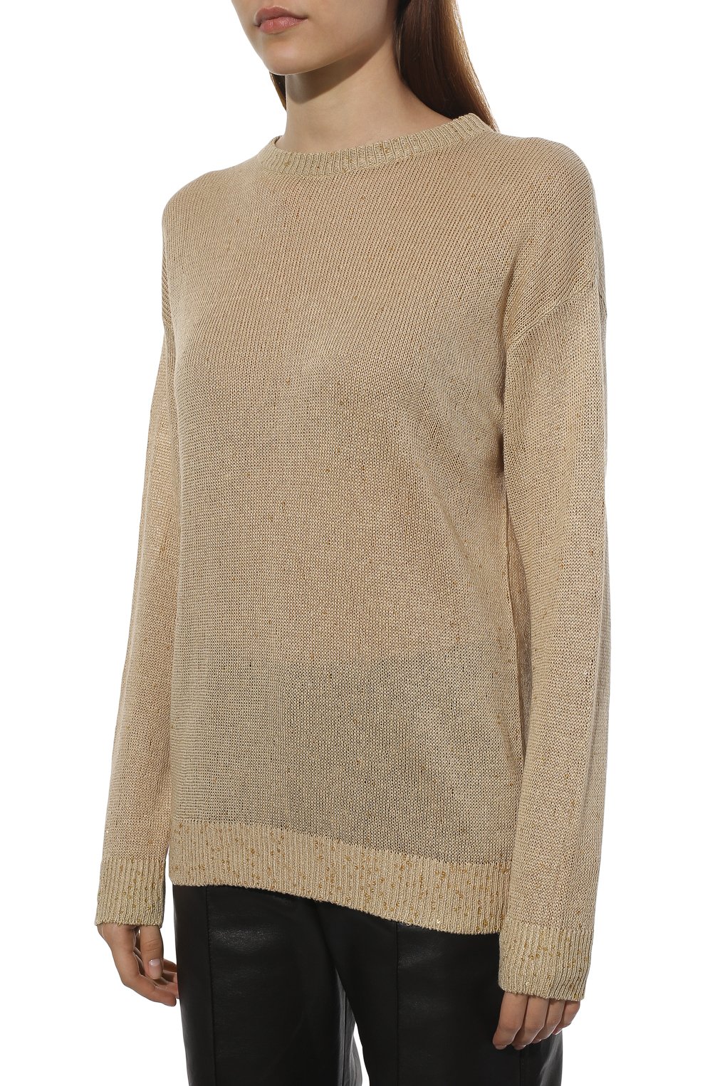 Свитер из смеси льна и шелка BRUNELLO CUCINELLI, арт. M10550200, фото 3