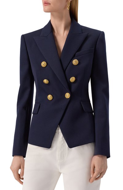Шерстяной жакет BALMAIN синего цвета по цене 276000 руб., арт. XF1SG000/WB08, фото 3 Шерстяной жакет BALMAIN, арт. XF1SG000/WB08, фото 3