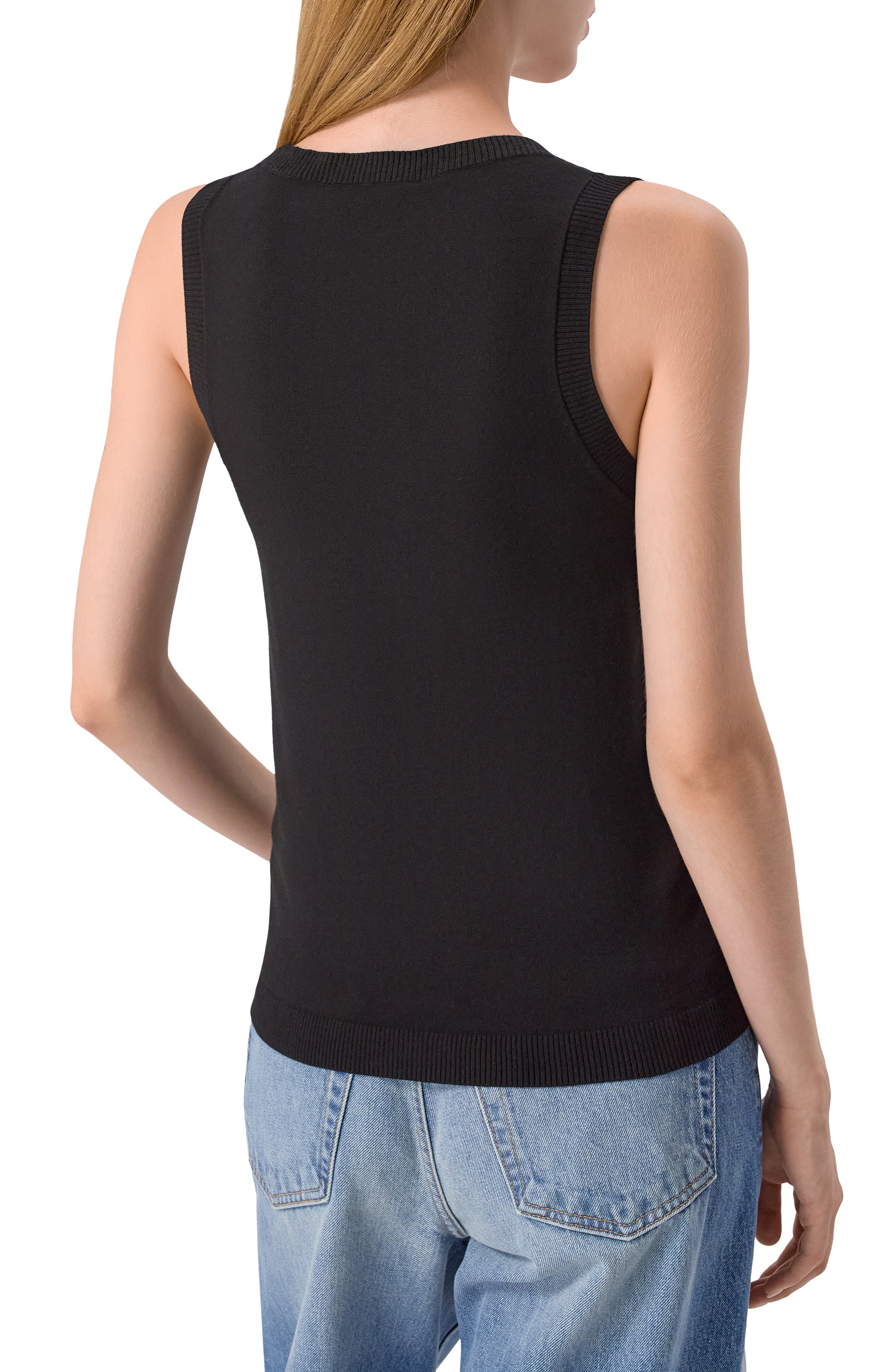 Майка из вискозы WEEKEND MAX MARA черного цвета по цене 19900 руб., арт. ASBUURG, фото 4 Майка из вискозы WEEKEND MAX MARA, арт. ASBUURG, фото 4