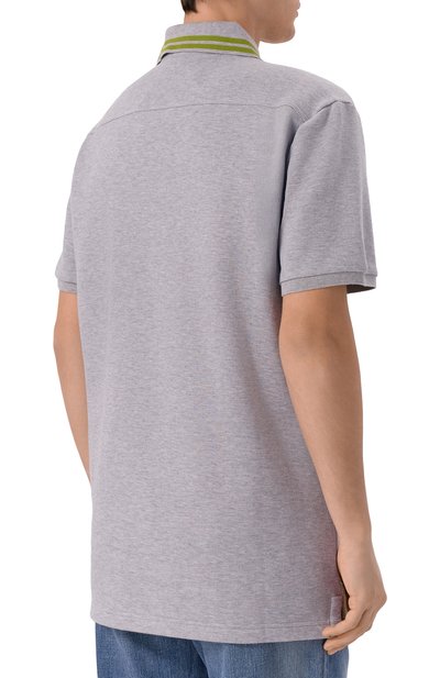 Хлопковое поло GUCCI серого цвета по цене 157500 руб., арт. 811234/XJG7C, фото 4 Хлопковое поло GUCCI, арт. 811234/XJG7C, фото 4