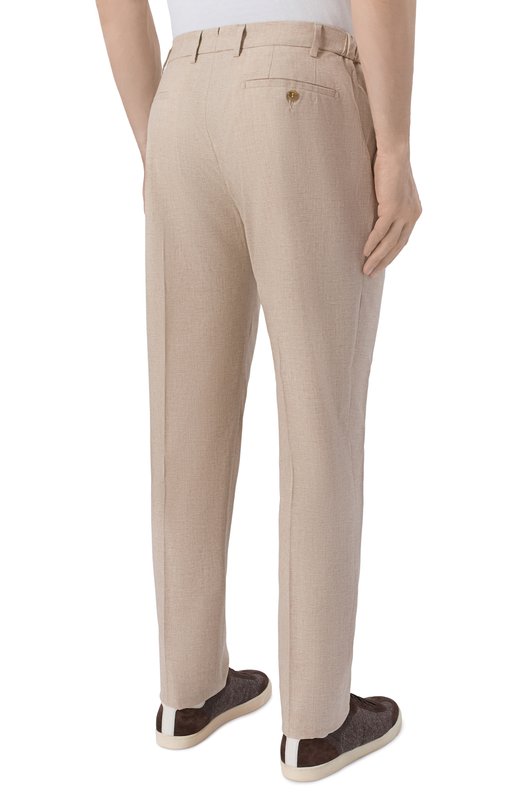 Брюки из шерсти и хлопка Andrea Campagna XRETR0L0NG/GB1866 Бежевый  XRETR0L0NG/GB1866 Фото 4