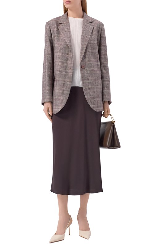 Юбка из вискозы и шелка Agnona TG0910E/U5074E Коричневый  TG0910E/U5074E Фото 2