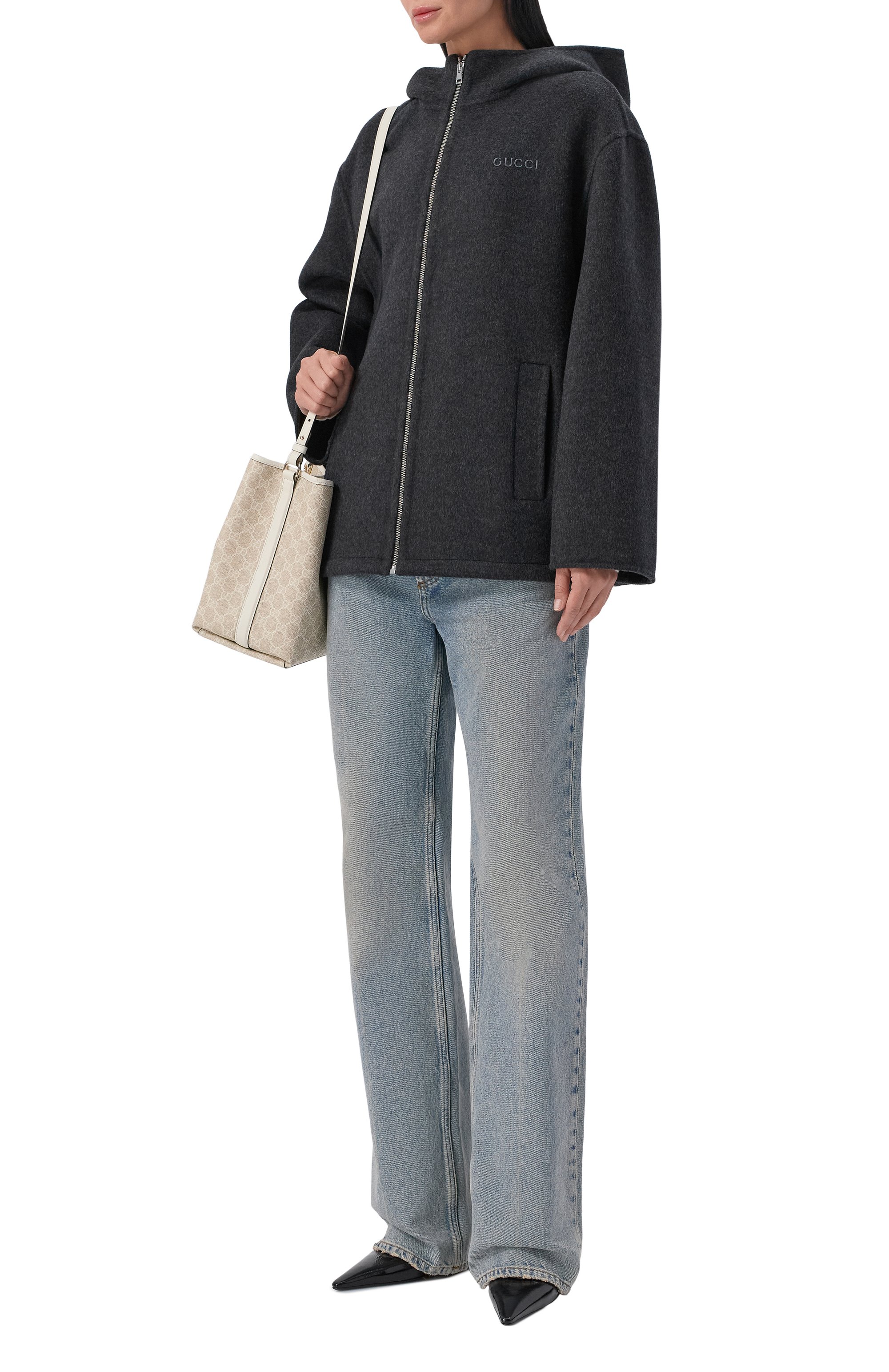 Шерстяная куртка GUCCI темно-серого цвета по цене 476000 руб., арт. 808884/ZAQW0, фото 2 Шерстяная куртка GUCCI, арт. 808884/ZAQW0, фото 2