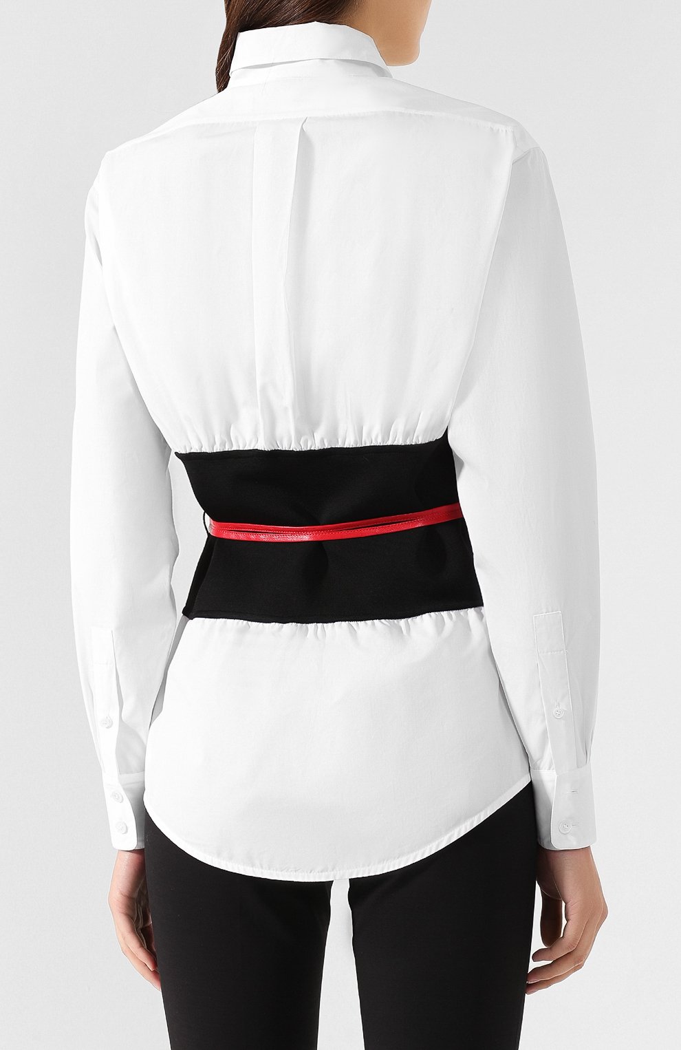 Хлопковая рубашка с поясом VICTORIA BECKHAM, арт. SH LNG 1742 PSS19 C0TT0N P0PLIN, фото 4