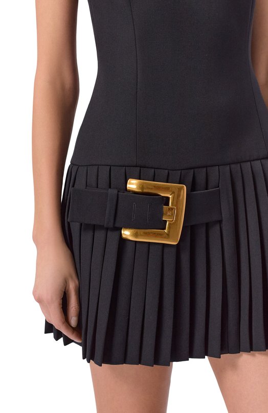 Шерстяное платье Balmain GF1R3370/WC09 Чёрный  GF1R3370/WC09 Фото 4