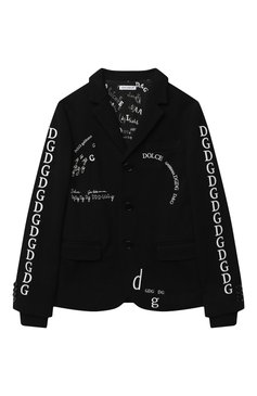 Детский хлопковый пиджак DOLCE & GABBANA черного цвета, арт. L4JE25/G7XCJ/8-14 | Фото 1 (Материал внешний: Хлопок; Материал подклада: Хлопок; Рукава: Длинные; Кросс-КТ: пиджак; Мальчики-школьная форма: Пиджаки; Региональные ограничения белый список (Axapta Mercury): RU; Материал сплава: Проставлено; Драгоценные камни: Проставлено; Ростовка одежда: 10 - 11 лет | 140 - 146см, 12 лет | 152 см, 8 лет | 128 см)