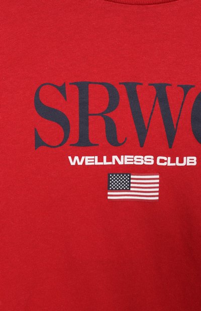 Хлопковая футболка SPORTY AND RICH красного цвета по цене 7865 руб., арт. T004863177RE15, фото 3 Хлопковая футболка SPORTY AND RICH, арт. T004863177RE15, фото 3