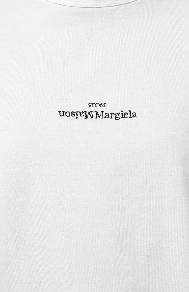 Мужская хлопковая футболка MAISON MARGIELA белого цвета, арт. S30GC0701/S22816 | Фото 9 (Принт: Без принта; Рукава: Короткие; Длина (для топов): Стандартные; Материал сплава: Проставлено; Материал внешний: Хлопок; Драгоценные камни: Проставлено; Стили: Кэжуэл)