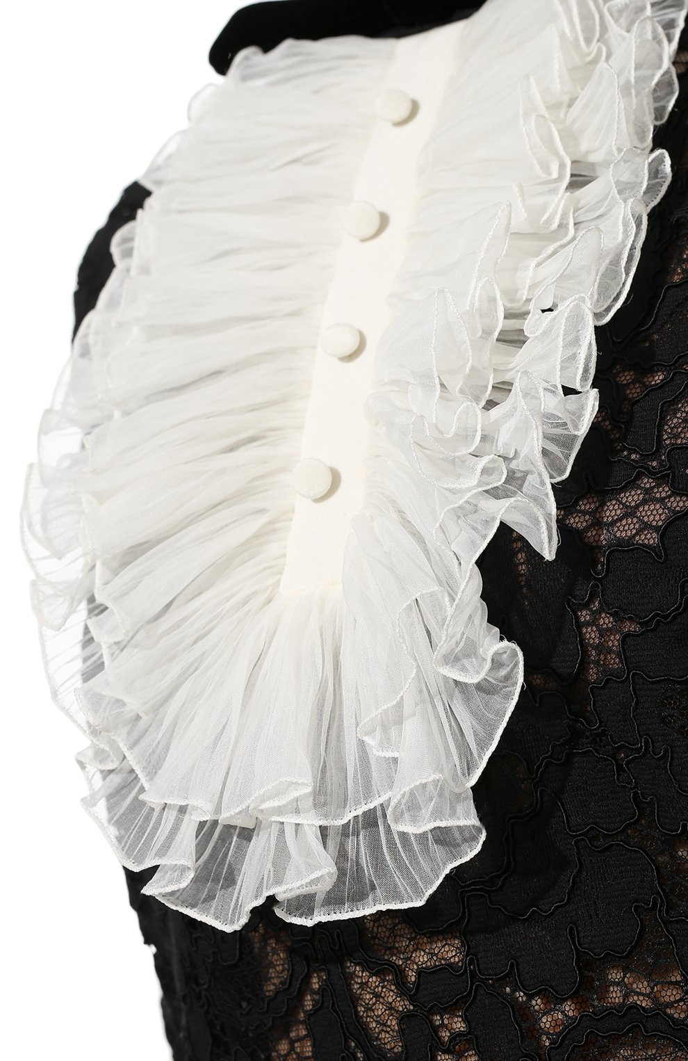 Платье из хлопка и вискозы SAINT LAURENT черного цвета по цене 289500 руб., арт. 661137/Y403K, фото 5 Платье из хлопка и вискозы SAINT LAURENT, арт. 661137/Y403K, фото 5