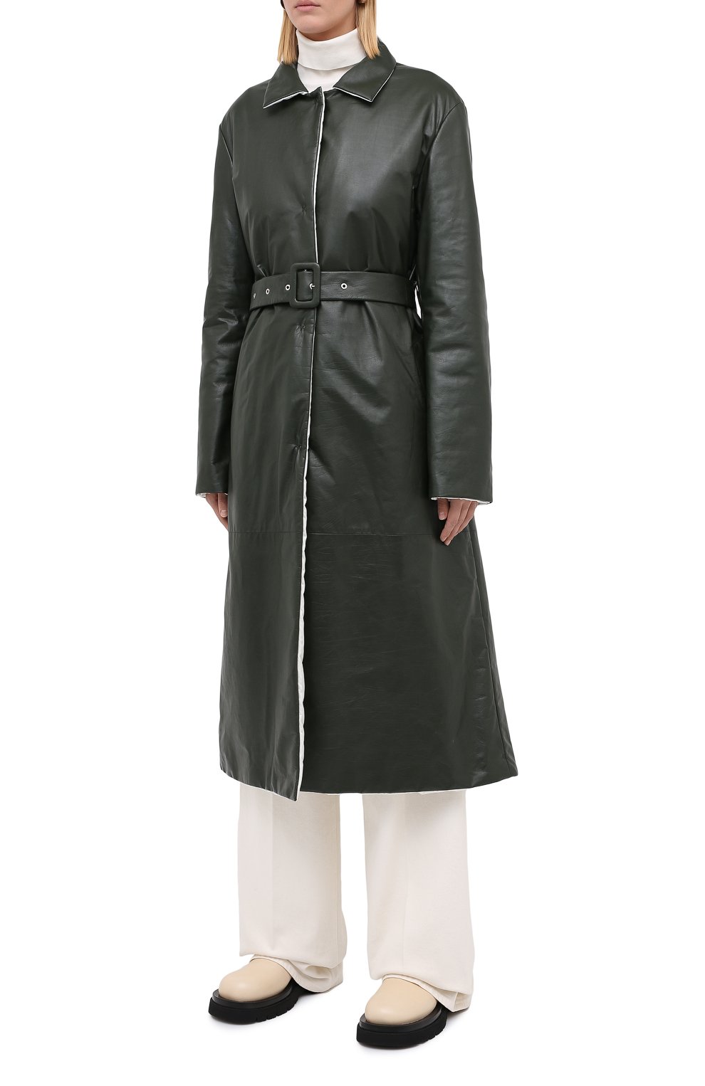 Кожаное пальто JIL SANDER, арт. JSPR651071-WRL00002A, фото 4