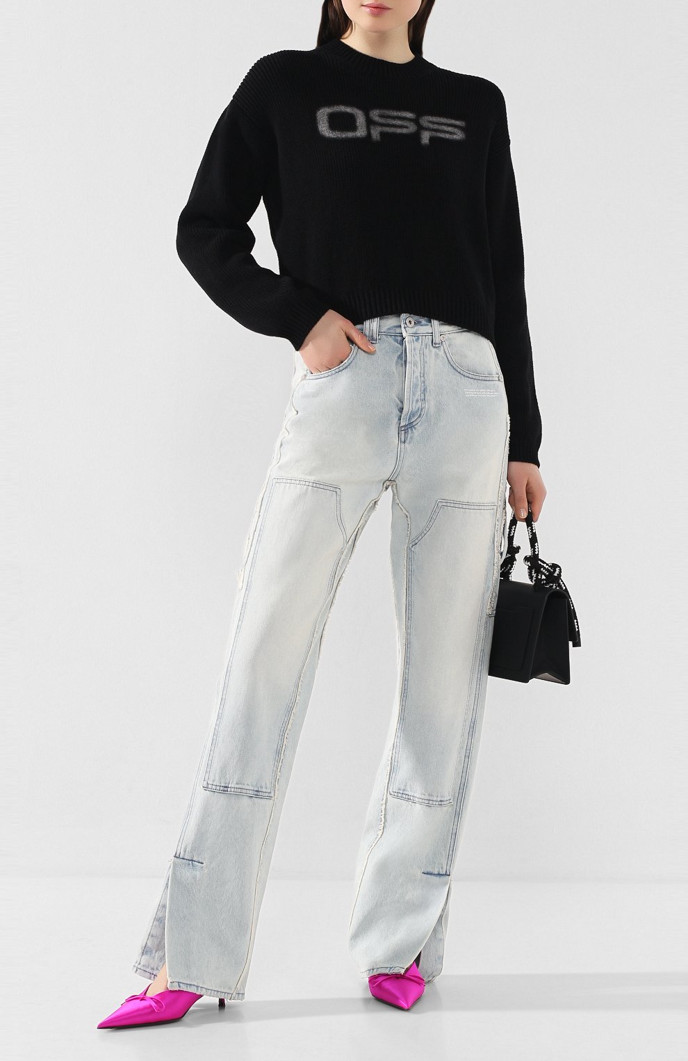 Хлопковый свитер OFF-WHITE, арт. 0WHE021R20H280871001, фото 2