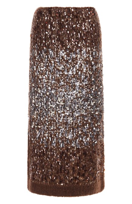 Женская шерстяная юбка с отделкой пайетками BRUNELLO CUCINELLI, арт. M1U375989P