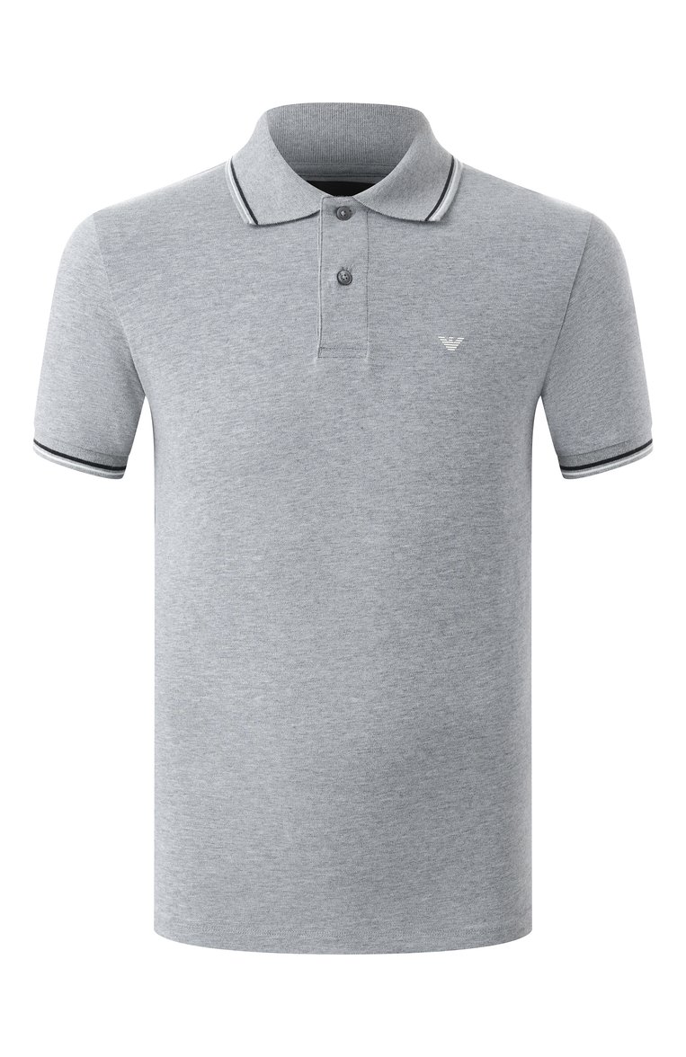 Мужское хлопковое поло EMPORIO ARMANI серого цвета, арт. 8N1FB4/1JPTZ | Фото 1 (Длина (для топов): Стандартные; Рукава: Короткие; Стили: Кэжуэл; Принт: Без принта; Застежка: Пуговицы; Материал внешний: Хлопок; Кросс-КТ: Джерси; Мужское Кросс-КТ: Футболка-одежда)