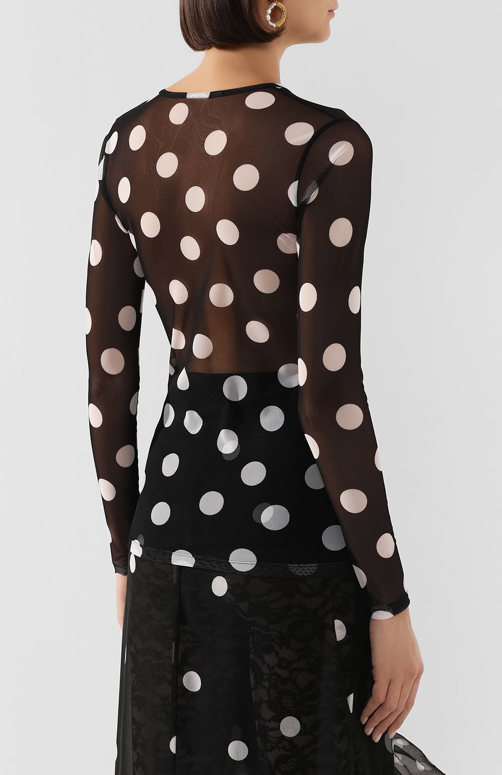 Топ в горох DRIES VAN NOTEN черного цвета по цене 25650 руб., арт. 201-11153-9197, фото 4 Топ в горох DRIES VAN NOTEN, арт. 201-11153-9197, фото 4