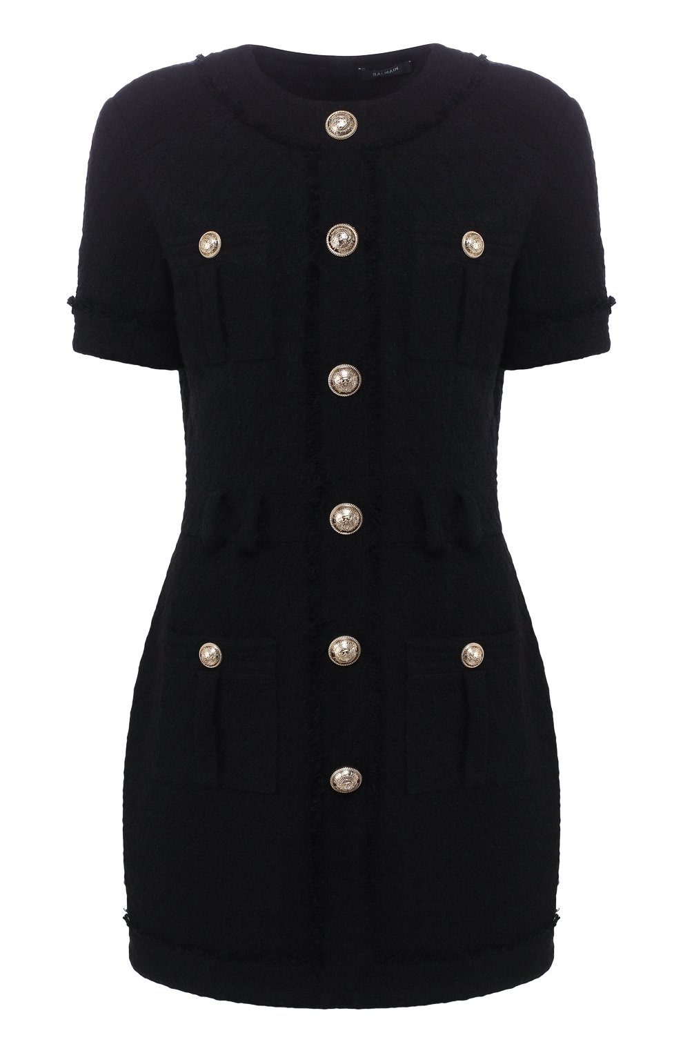 Хлопковое платье BALMAIN черного цвета по цене 178500 руб., арт. TF16127/C222, фото 1 Хлопковое платье BALMAIN, арт. TF16127/C222, фото 1