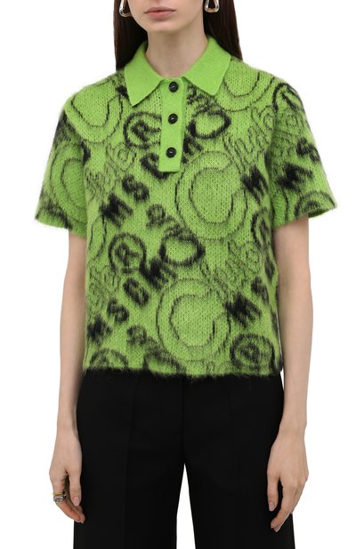Поло MSGM зеленого цвета по цене 38450 руб., арт. 3142MDM232 217976, фото 3 Поло MSGM, арт. 3142MDM232 217976, фото 3