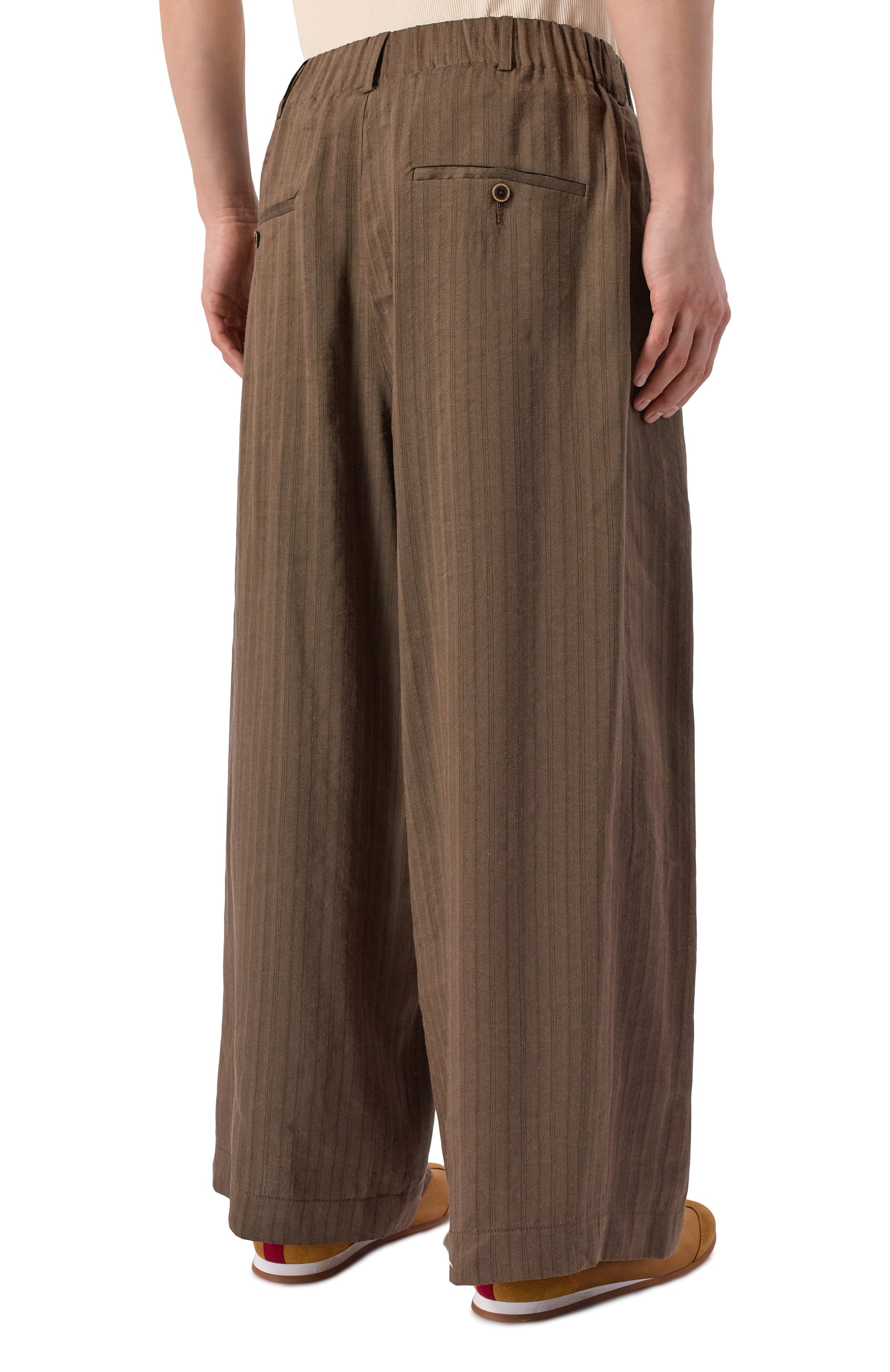 Брюки изо льна и вискозы UMA WANG коричневого цвета по цене 135000 руб., арт. UM3512, фото 4 Брюки изо льна и вискозы UMA WANG, арт. UM3512, фото 4