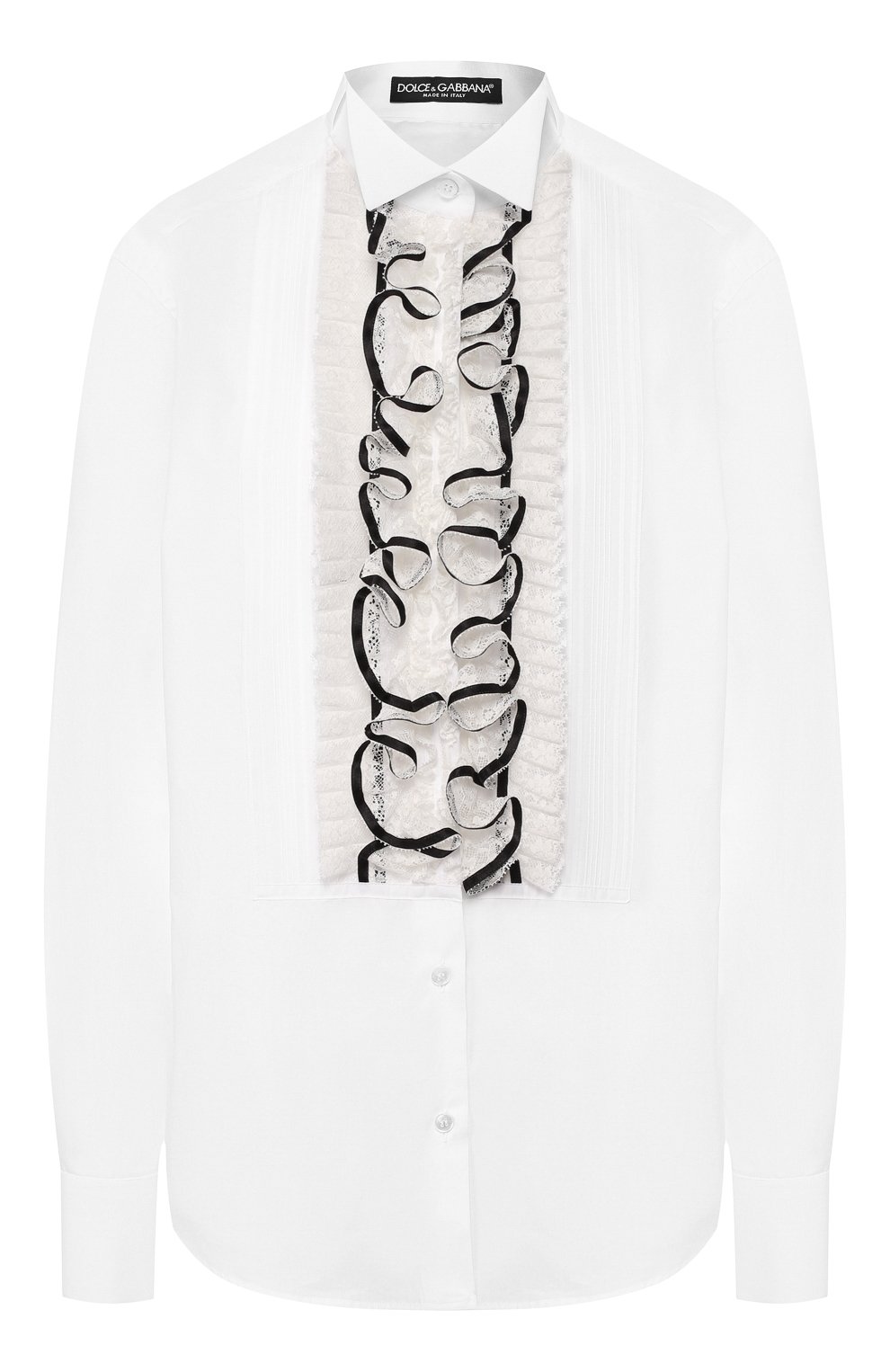 Хлопковая рубашка DOLCE & GABBANA черного цвета по цене 99500 руб., арт. F5K70T/FU5K9, фото 1 Хлопковая рубашка DOLCE & GABBANA, арт. F5K70T/FU5K9, фото 1